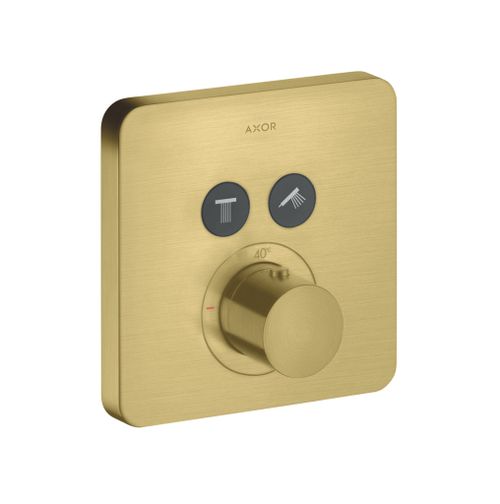 AXOR-HG-AXOR-ShowerSolutions-Thermostat-Unterputz-softsquare-fuer-2-Verbraucher-Brushed-Brass-36707950 gallery number 1